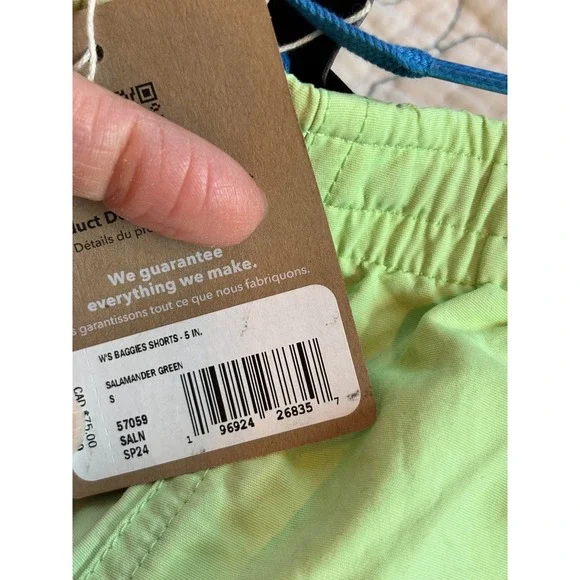 Patagonia Womens Baggies Shorts 5 Inch Salamander Green Size Small - Picture 5 of 5